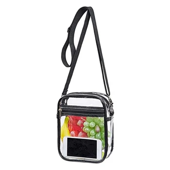 1 Kus PVC Transparentní Messenger Bag taška přes Rameno, Taška Venkovní Cestovní Organizér S Nastavitelný Ramenní Popruh Pro Venkovní