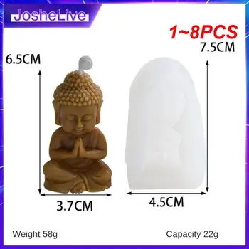 1~8KS Buddha Svíčka Silikonové Formy 3D Buddha Mýdla, Sádry, Cementu, Pryskyřice Formy Festival Dar, že Církev Svíčka Výroby