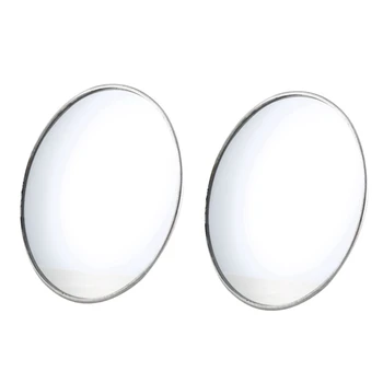 2X Stříbrný Tón 3.7 Palcový Průměr Kola Zadní Pohled Blind Spot Zrcadla Pro Auto