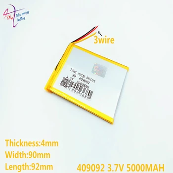 3 line 409092 3.7 V 5000MAH 409090 409095 Li-ion( lithiumion Polymer) baterie pro 7,8,9 palcový PC tablet ICOO D70pro II,Sanei