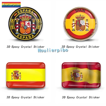 3D Kreativní Stereo Dome Nálepka Španělsko Odznak Epoxidové Nálepka, Vodotěsné Vinyl Auto Dekorace Notebooku Motocyklové Helmě Nálepku