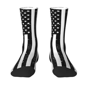 3D Tištěné Basketbalové Sportovní Ponožky pro Muže a Ženy, Americké Grunge Ponožky, Spojené Státy, Hvězda, pruhy, Teplé, Roztomilý