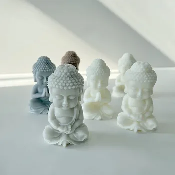 3D Šákjamuni Silikonové Svíčka Formy DIY Malý Buddha, Svíčky, Mýdla, Pryskyřice, Sádry Formy Čokoládový Dort Formy Domácí Výzdoba Dárků