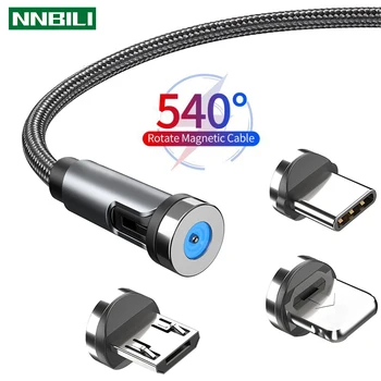 540 Otočit Magnetický Kabel Rychlé Nabíjení Magnet Nabíječka Micro USB Typu C Kabel, Mobilní Telefonní Drát Kabel Pro iPhone Xiaomi