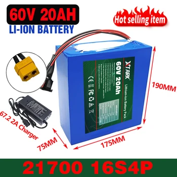 60V 20ah 21700 16s4p XT60-Plug Elektrický skútr bateria 60v Elektrické Kolo, Motor, Lithiová Baterie 2000W ebike baterie
