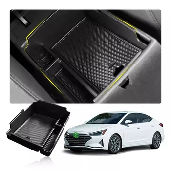 Auto Loketní opěrka Úložný Box pro Hyundai Elantra 2019 2020 Centrální Ovládání Úložný Box Auto Interiérové Doplňky Černá