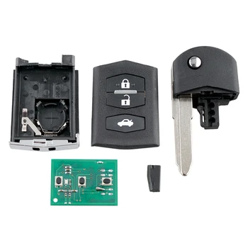 Auto Smart Remote Klíč 3 Tlačítka, 80-Bit 63 Čip, Auto Klíče Fob Hodí pro MAZDA 2 3 5 6 RX8 MX5 43 hz