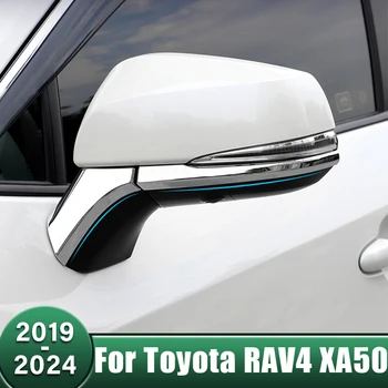 Auto Zpětné Zrcátko Boční Dekorace Tvarování Krytu Střihu Samolepky Pro Toyota RAV4 XA50 2019 2020 2021 2022 2023 2024 RAV 4 Hybridní