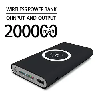 Bezdrátový Rychlé Nabíjení Power Bank Portable 200000mAh LED Displej Externí Baterie pro HTC Power Bank pro IPhone+Doprava Zdarma