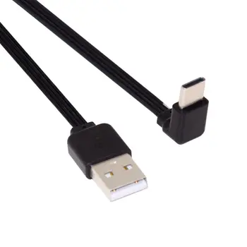 Cablecc 13cm USB 2.0 Typ-A Samec na USB-C Typ C Až Dolů pod Úhlem 90 Stupňů Údajů Ploché Slim FPC Kabel pro FPV a Disk & Telefon