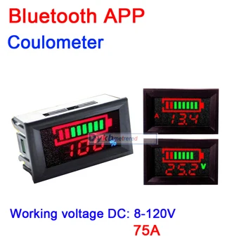 digitální displej Monitor Baterie MĚŘIČ Kapacity Bluetooth APP 4S 7S 8S 10S 13S 14S 16S 12V 24V 36V 48V 60V LiFePO4 Li-ion lithium