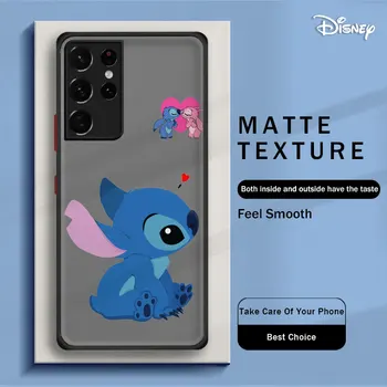 Disney Disney Stitch Anděl Lásky Srdce Matné Pouzdro Pro Samsung Galaxy S23 S22 S21 S20 FE Ultra S10 S9 Plus Poznámka 10Plus 20Ultra