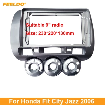 FEELDO Auto Stereo Audio Obložení Rámu Adaptér Pro Honda Fit City Jazz (LHD) 9