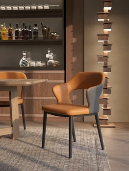 Italské světlo luxusní jídelní židle domů moderní jednoduchá technologie látkové křeslo Nordic jednání mahjong hotel křeslo stolička