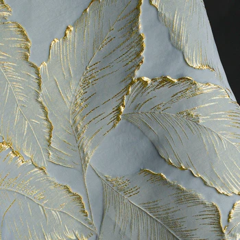 Jacquard Fabric Grey Gold Leaf Vzor Módní Šaty Bytový Designer Diy Šití Velkoobchodní Materiál Tkaniny V Metráži