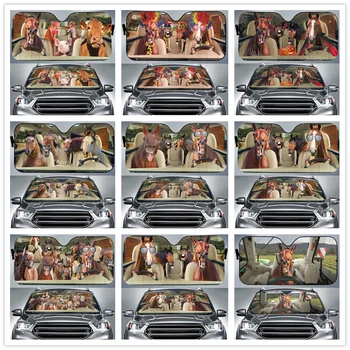 JÍZDNÍ KŮŇ Auto na čelní Sklo Sluneční clona Legrační Zvíře Individuální Skládací Sluneční Clona Protector sluneční clona pro Auta Truck SUV