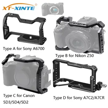 Kovový Fotoaparát Klece Plošiny pro Sony A6700 A7C2/A7CR pro Nikon Z50 pro Canon EOS 5D3/5D4/5D2 DSLR Fotoaparát Vlog Rozšíření Stabilizátor