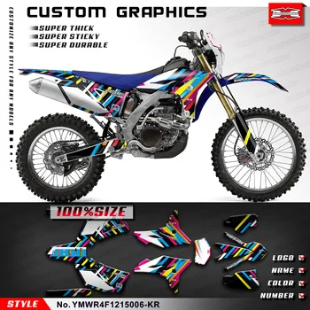 KUNGFU GRAFIKY MX Samolepky Vlastní Obtisk Kit pro Yamaha WR450F 2012 2013 2014 2015 YMWR4F1215006-KR