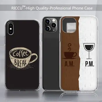 Káva Pohár Vína Transparentní Telefon Pouzdro pro iPhone 13 12 11 pro Mini XS MAX 8 7 6 6S Plus X 2020 SE Telefon Případě