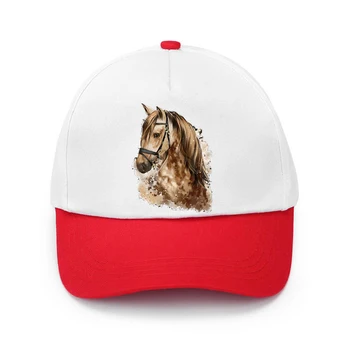 Kůň, Zvíře Tisk Na Zakázku Klobouk Baseball Cap Nastavitelná Děti Čepice Dítě Chlapci Dívky Sluneční Čepice Hip Hop Hat Přidejte Svůj Design