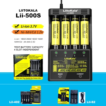 Liitokala Lii-500 S2 402 NiMH Lithium Nabíječka Baterie,3.7 V 18650 18500 18350 17500 21700 20700 26650 1,2 V AA Nabíječka