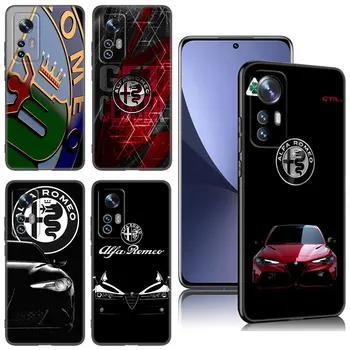 Luxusní Alfa Romeo Černé Silikonové Telefon Pouzdro Pro Xiaomi Mi 9 SE 8 10 10T 11 12 13 Lite 9T 11T 12S 12T 13T 14 Pro 5G NE 11i 12X
