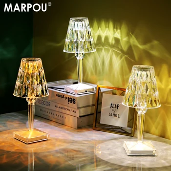 MARPOU Crystal Hub Touch nastavitelná Nočním Stolku lampa ložnice USB Stojan stolní svítidlo led lampy noční stolek, obývací pokoj