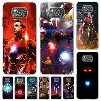 Marvel Iron Man Coque pro Xiaomi Poco X5 Pro M5 M4 X3 NFC F3 M3 M5 Pocophone F1 X4 GT M2 Transparentní Silikonové Telefon Pouzdro