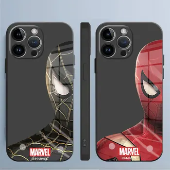 Marvel Spider muž Silikonové Telefon Pouzdro pro Apple iPhone 8 Plus 11 Pro XS X XR 13 15 Pro Max 7 6s SE 14 12 Mini Armor Kryt