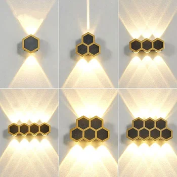 Moderní Jednoduchý Honeycomb Nástěnné svítidlo Vodotěsné Kreativní Venkovní LED Osvětlení Exteriéru Balkon, Verandu, Schodiště Dekor Svícnu Nástěnné Svítidlo