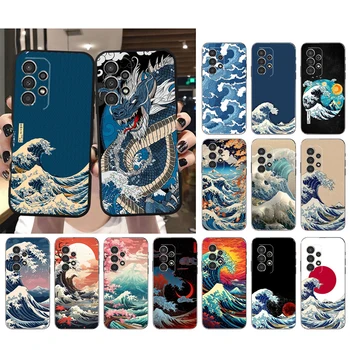 Módní Velké Modré Vlny Oceánu Telefon Pouzdro Pro Samsung A52S A21S A33 A23 A13 A14 A32 A52 A53 A54 A51 A71 A72 A73
