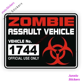 Módní ZOMBIE Assault Vehicle Licence Varování Auto Nálepka Zombie V Oblasti. Světové Války Walking Dead Pvc Výstražné Nálepky KK13cm