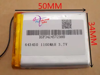 nejlepší baterie značky Velikost 643450 3.7 V 1100mah Lithium-polymerová Baterie s Ochranou Deska Pro GPS Bluetooth Digitální Produkty Fre