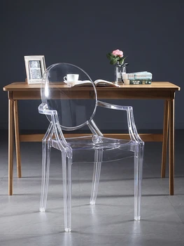 Nordic Jídelní Židle Kuchyně Akryl Transparentní Plastové Židle Crystal Ďábel Duch Židle Kreativní Návrhář Make-Up Křeslo F