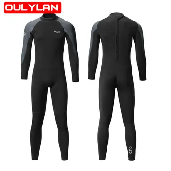Oulylan 1,5 MM Neoprenový oblek Mužů Potápění Plné Spearfishing Oblek Plavky Šnorchlování, Surfování Jednoho Kusu Teplé Plavky