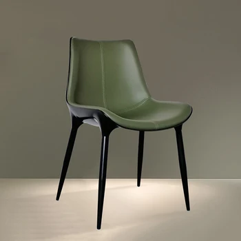 Podlaha Zelené Bydlení Jídelní Židle Lounge italské Kancelářské Ergonomické Židle Kovová Záda Chaises De Salon Akcent Nábytek WXH35XP