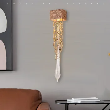 Postmoderní tvůrčí Mědi křišťálové nástěnné svítidlo uličky pozadí zdi schodiště lůžka, obývací pokoj nástěnné svítidlo vzorku LED nástěnné svítidlo