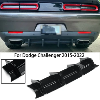 Pro 15-22 Dodge Challenger Zadní Nárazník Difuzor Lip Splitter Shark Fin Spoiler Matné Černé, Lesklé Černé Z Uhlíkových Vláken Vzhled