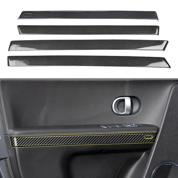 pro Hyundai Ioniq 5 2022 2023 Uhlíkových Vláken Černý Interiér Dveře, Loketní opěrka Panel Lišta Lišta Lišta ABS, Auto Příslušenství, 4ks