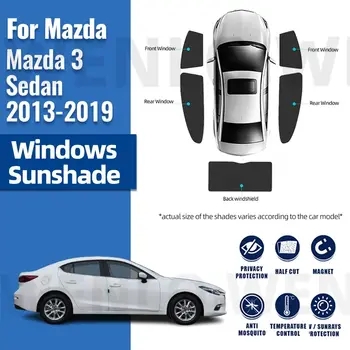 Pro Mazda 3 Sedan 2013-2019 M3 Magnetické Auto Sluneční Clony Štít Přední Sklo Rám Závěs Zadního Dítě Boční Okno Sluneční Clona Roleta