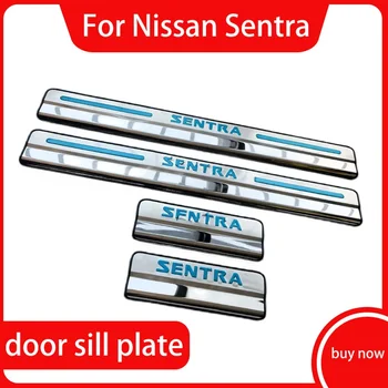 Pro Nissan Sentra Dveří Parapet Deska Car Styling Nerezové Oceli Zrcadlo, Dveře, Parapet Šoupat Deska Vítejte Pedál 2012 - 2015 2016 2017
