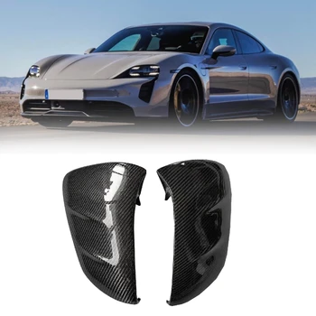 Pro Porsche Taycan 2019-2022 Skutečné Uhlíkových Vláken Boční Zpětné Zrcátko Kryt Čalounění Boční Křídlo Zrcadlo Čepice Auto Příslušenství