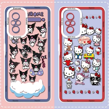 pro Xiaomi Redmi 8 9 10 Pro 4G 9S Kuromi Hello Kitty Pachacco Roztomilé Melodie Silikonové Telefon Pouzdro Transparentní Jasné, Cinnamoroll Zpět