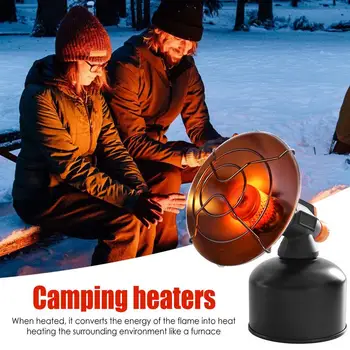 Přenosné Mini Ohřívač Venkovní Udržovat V Teple Nástroj Camping Větruodolný Nerezové Oceli Plynem Butan Ohřívač Tábor Topení Camping Příslušenství