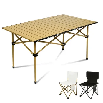 Přenosný Skládací Stůl Camping stůl a Židle pro Venkovní Grilování, Piknik Stůl Kuřecí Závitky Venkovní stůl zahradní stůl 캠핑테이블