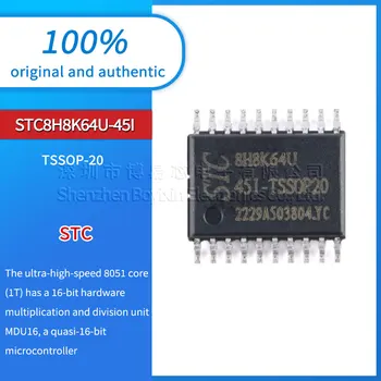 Původní originální STC8H8K64U-45I-TSSOP20 1T 8051 mikroprocesor jednočipový mikropočítač čip