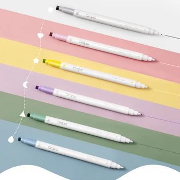 Razítko Line dvouhlavý 6 Barev Marker Pen Student Dekorační Barva na Vodní bázi, Multi-funkční Ozdobu Zvýrazňovač