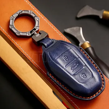 Ručně Vyráběné Kožené Auto Klíč Kryt Případě Pro Peugeot 308 3008 508 5008 408 4008 208 301 407