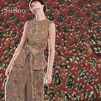 Siiboo žakárové tkaniny s gold thead leopardí vzor příze barvené brokát tejido pro ženy, party šaty, sako sp6563