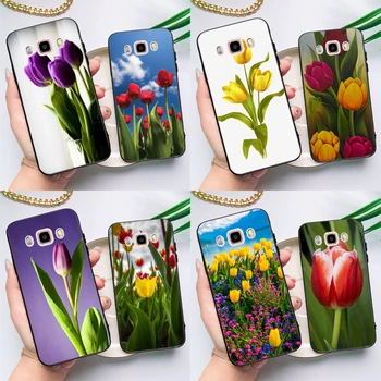 Tulip Flower Pouzdro Pro Samsung Galaxy J6 J4 Plus 2018 J8 A6 A7 A8 A9 J1 J3 J5 J7 2016 A3 A5 2017 Coque